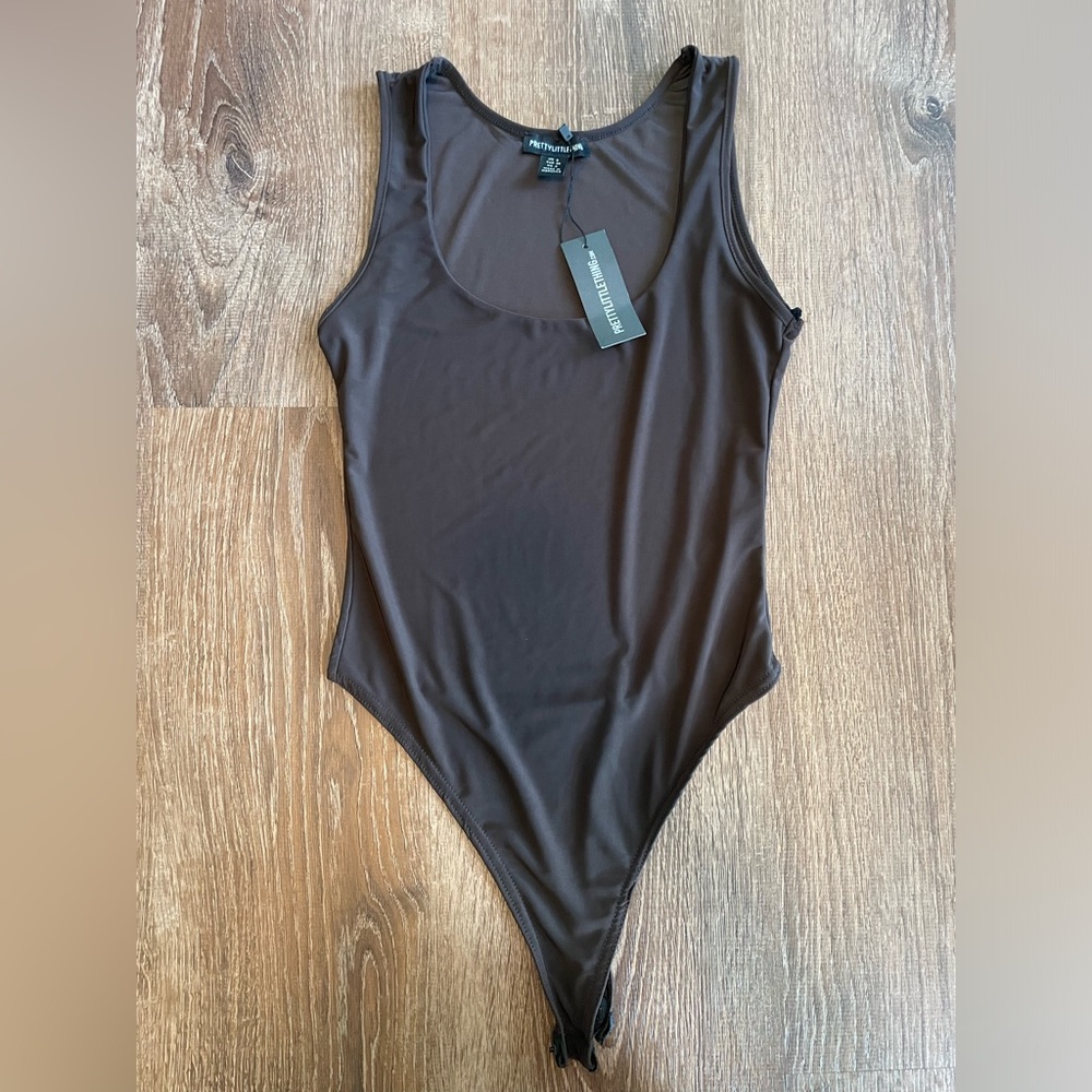 Brown Silky Bodysuit